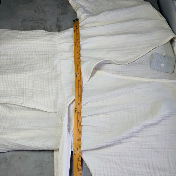 Hammacher Schlemmer UPF 30 Turkish Cotton Cover Up Wrap Dress Ecru Womens S/M - Picture 13 of 13